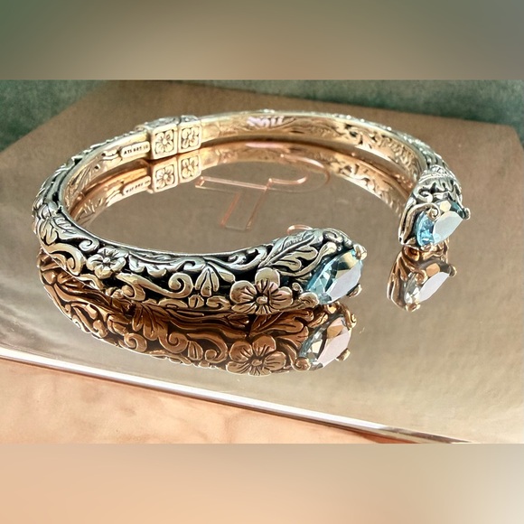 Elegant silver bracelet with blue gemstone - Picture 6 of 11